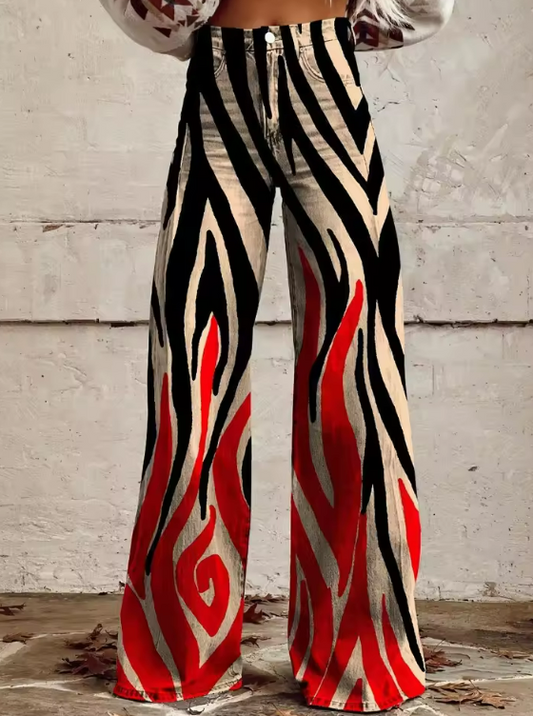 Whitney | Tribal Print Flared Denim