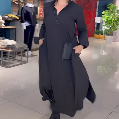 Amelia® | Loose Long Dress with Side Slit