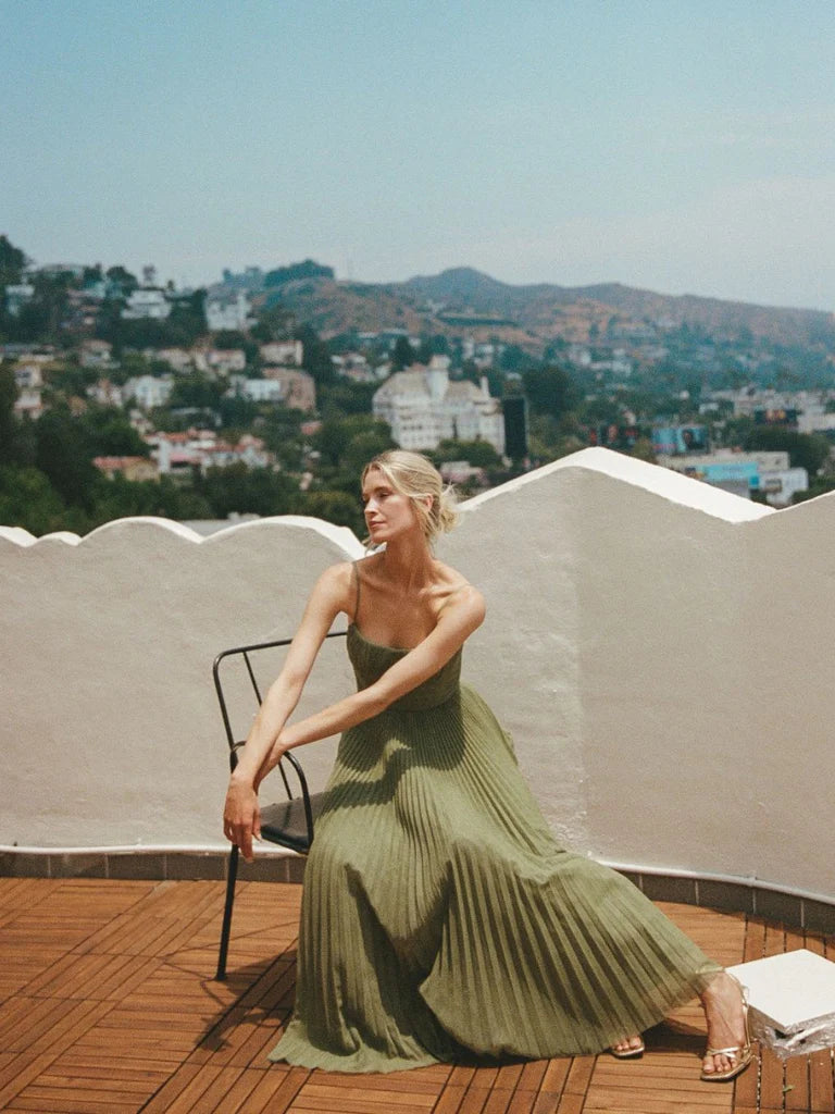 Isabella | Pleated Tulle Midi Dress