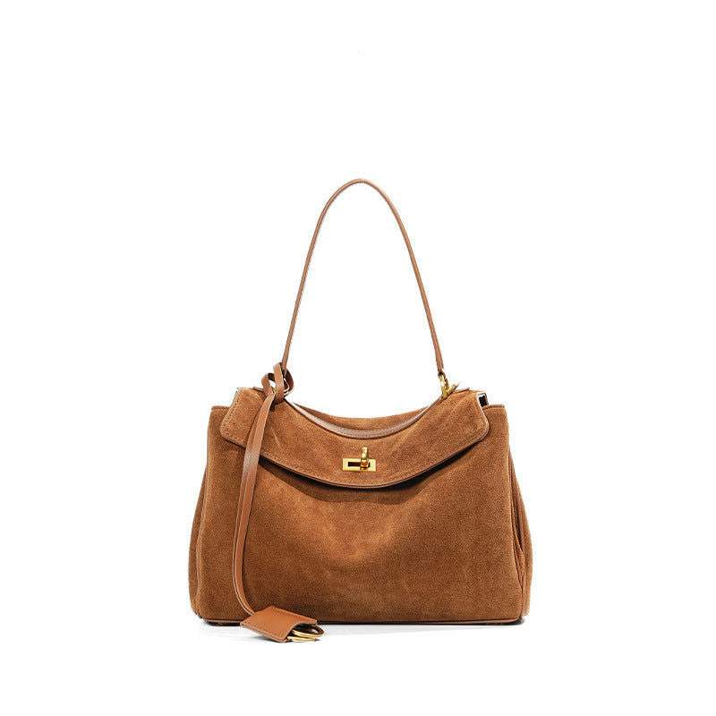 Rony suede leather top-handle shoulder bag