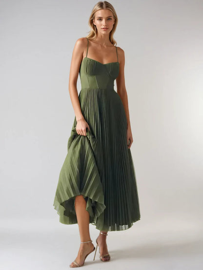 Isabella | Pleated Tulle Midi Dress