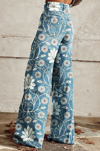 Stella | Stylish Wide-Leg Floral Pants
