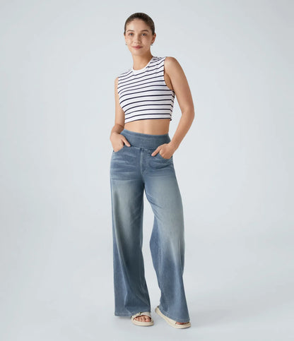 High-Waisted Stretch Trousers