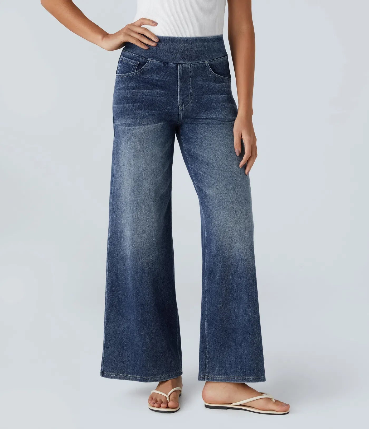 High-Waisted Stretch Trousers
