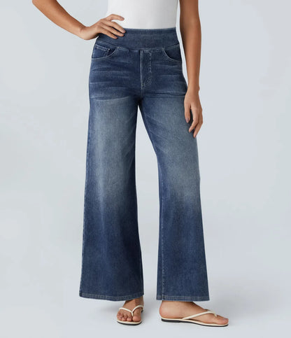 High-Waisted Stretch Trousers