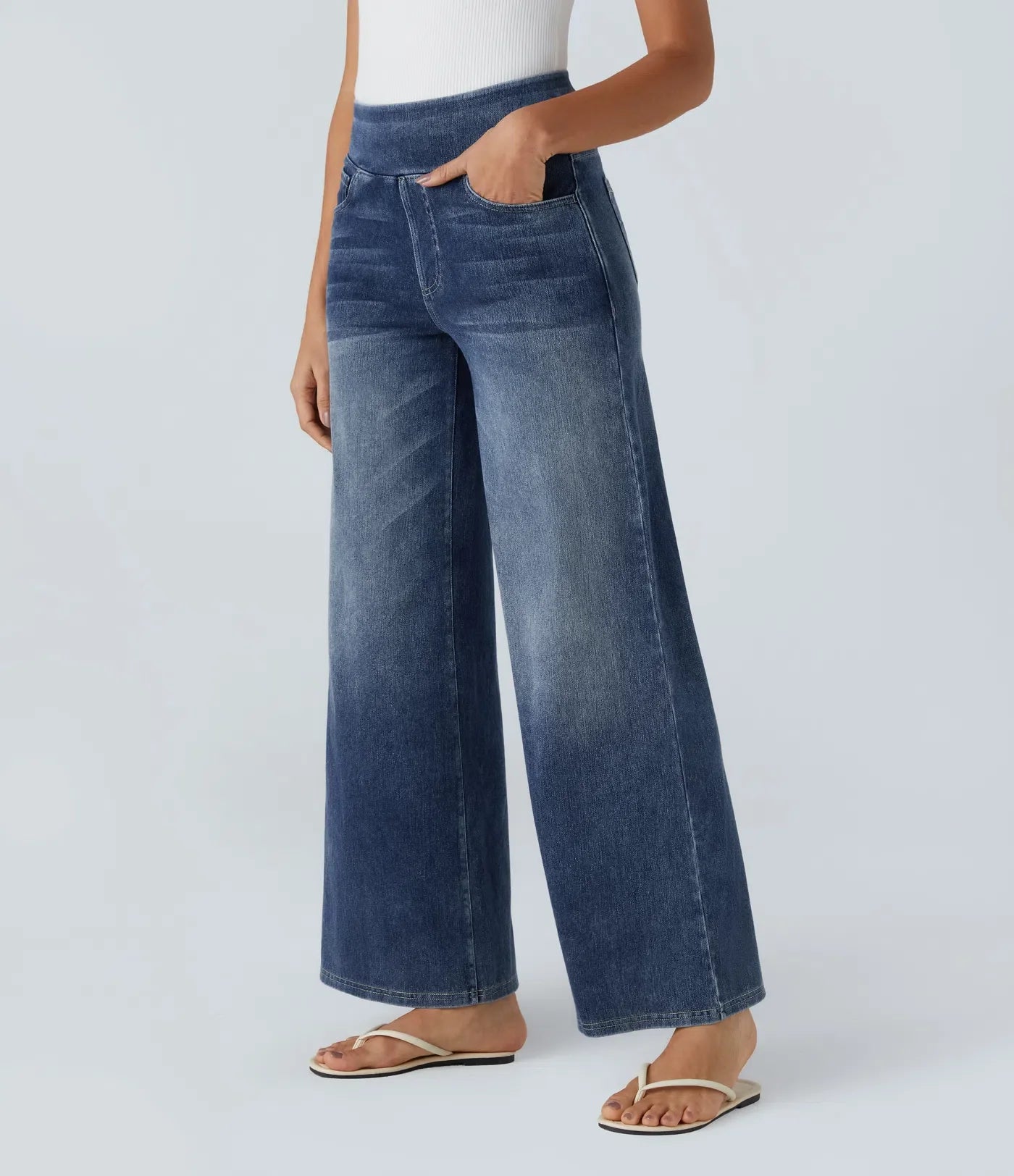 High-Waisted Stretch Trousers