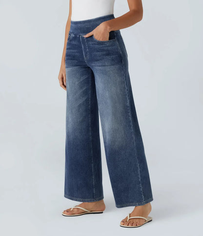 High-Waisted Stretch Trousers